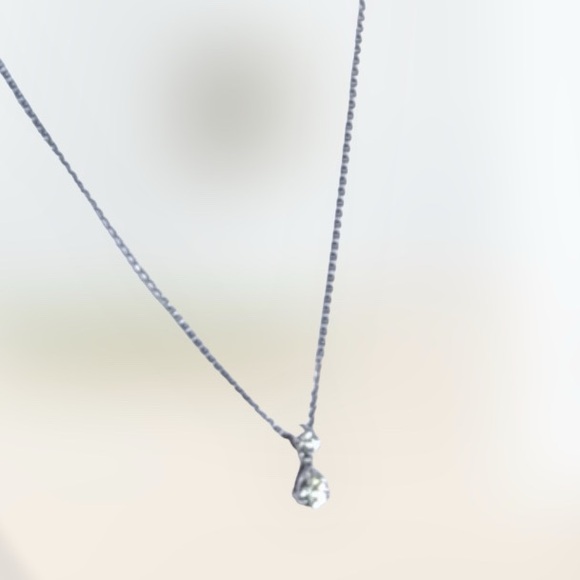 Stunning Sterling Silver Cubic Zirconia Necklace - 18" - Picture 2 of 5